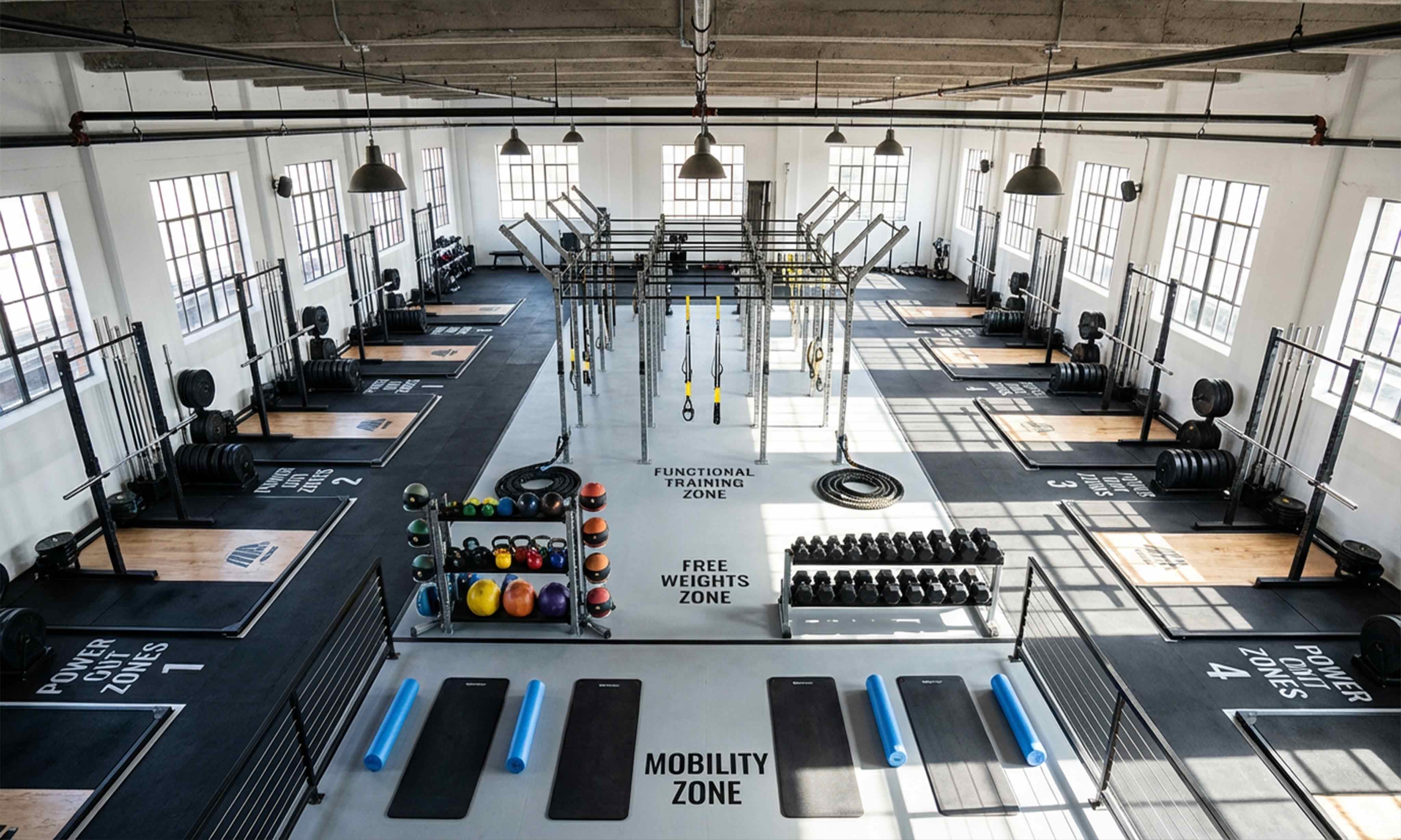 Leadman optimized boutique studio layout with clear training zones