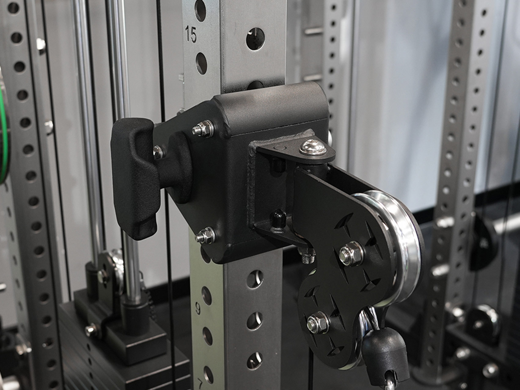 Close-up of Leadman precision pulley and needle bearing sleeve assembly