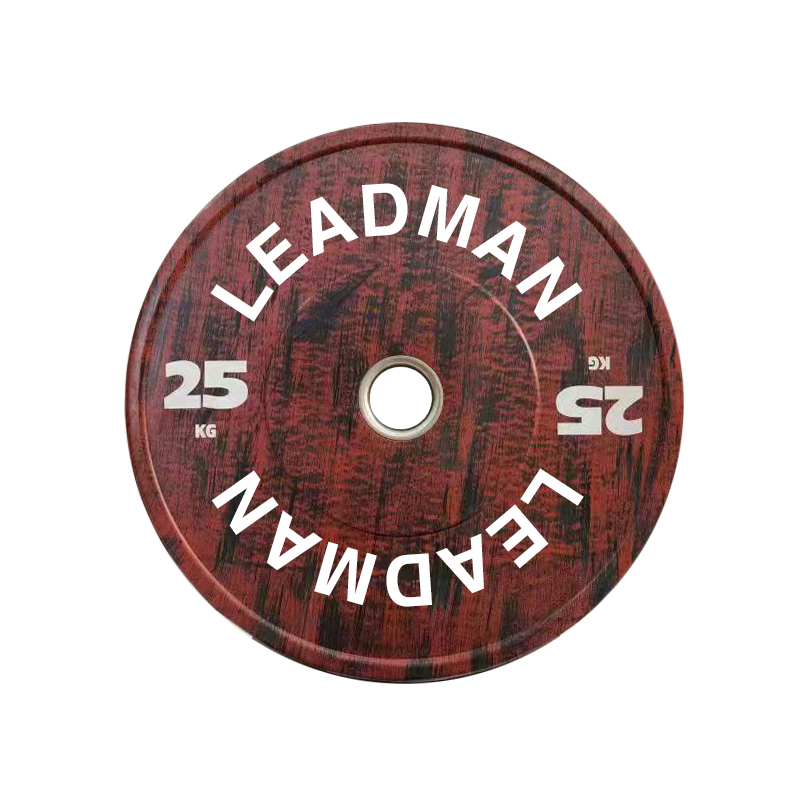 15kg Yellow Wood Grain Rubber Bumper Plate-img3