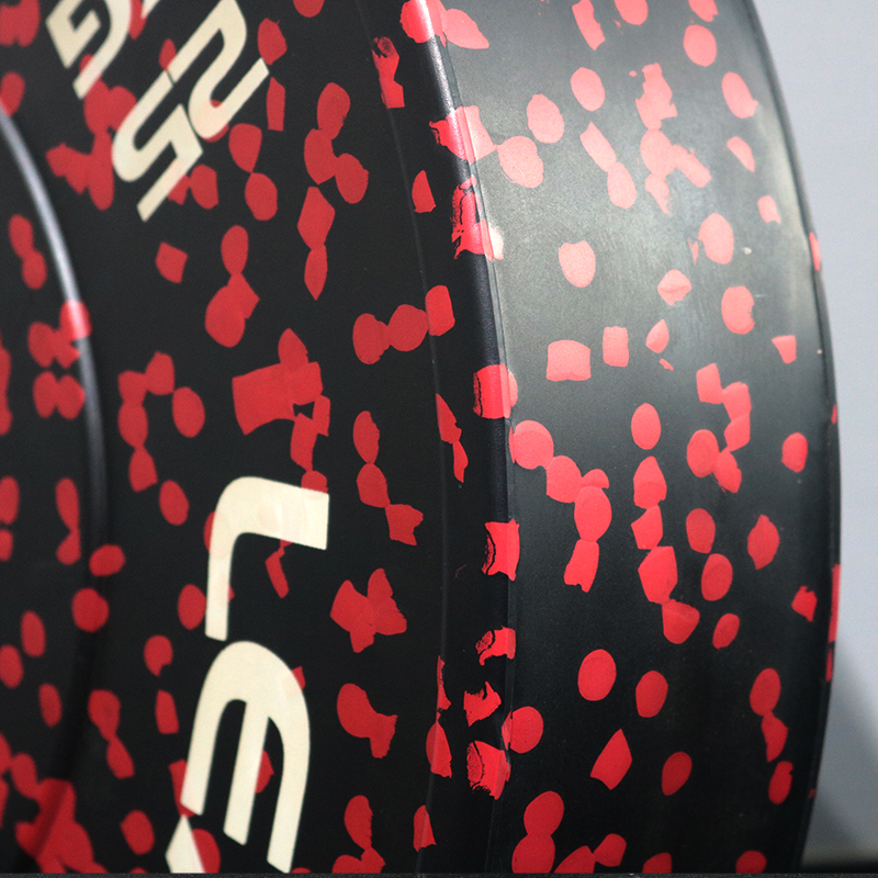 Red Fleck Rubber Bumper Plate-img5