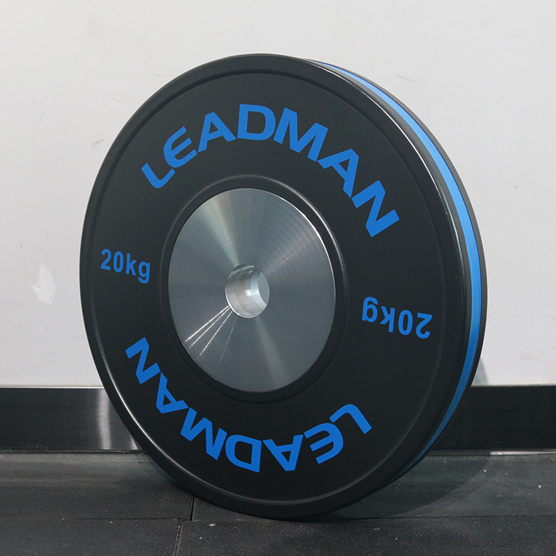 Competition Bumper Plates With Blue Edge Strip - 20kg-img3