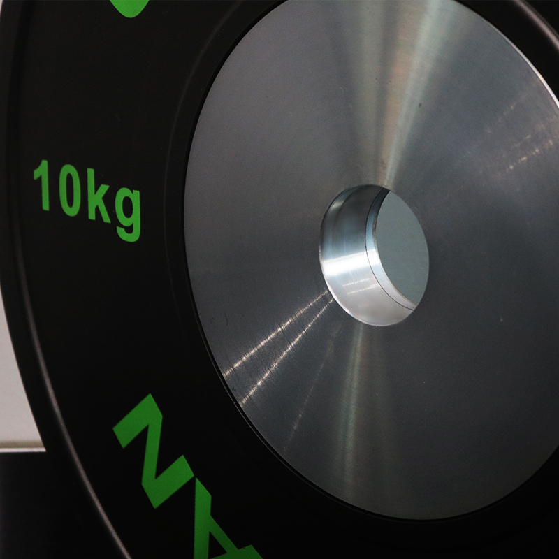 Competition Bumper Plates With Green Edge Strip - 10kg-img4