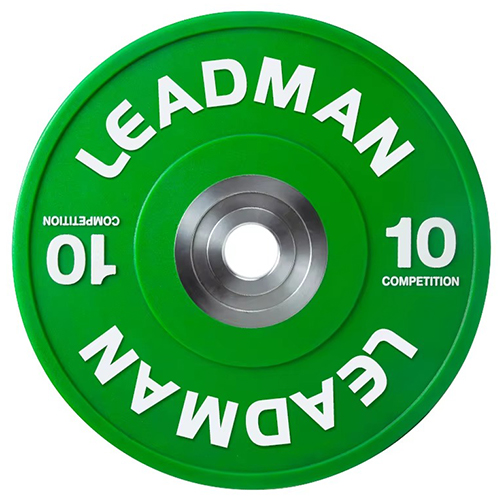 Leadman 10kg Green Competition PU Bumper Plate